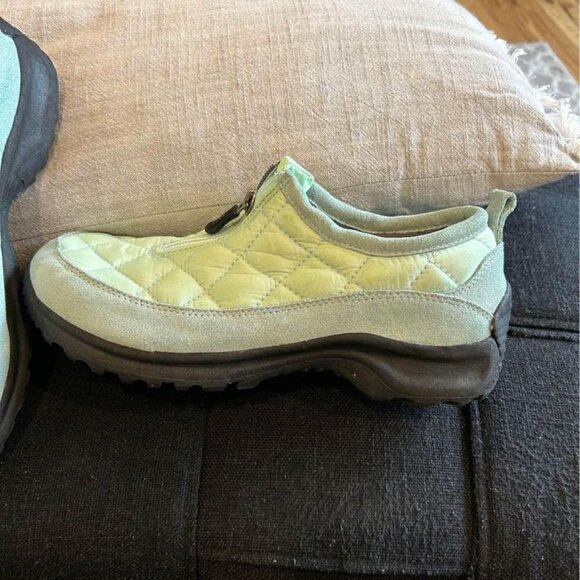 Lands END woman’s zipper sneakers. Mint green. Thick sole. Size 8. Leather/quilt - Picture 2 of 10